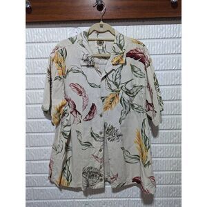 Paradise Collection Men's 100% Silk Tropical Short Sleeve Button Front Shirt XL